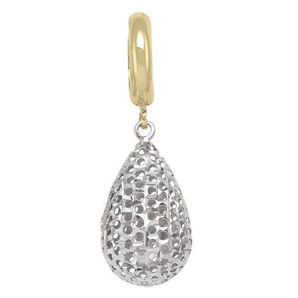 10K Gold and Silver Fashion Drop Earrings - 2.7 gm