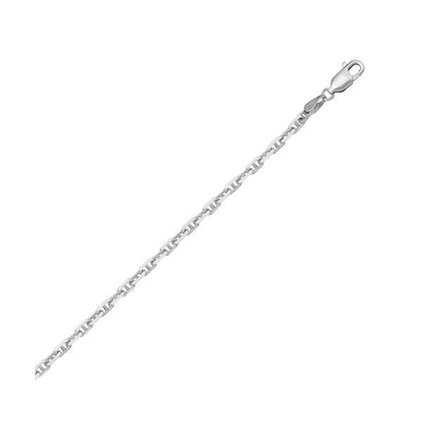 18" 18K White Gold Anchor Necklace - 2.6 gm