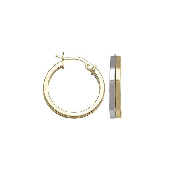 14K Two Tone Gold Hoop Earrings