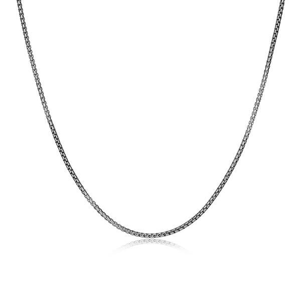 Sterling silver CJ Ethos ITALIAN CHAIN rhodium plated 040 round box chain - 20"