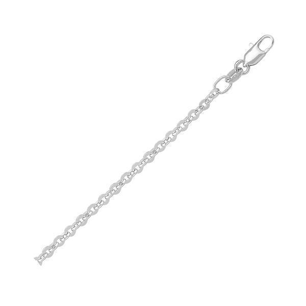 18" 18K White Gold Cable Necklace - 2.8 gm