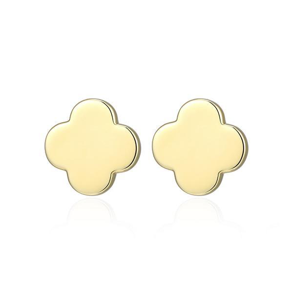 E32AWCYA0-Y Sterling Silver Clover Stud Earrings