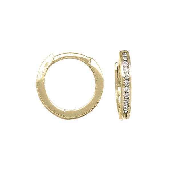 10K Gold Cubic Zirconia Hoop Earrings