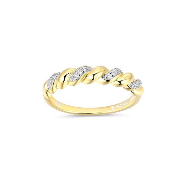 CJ Monte sterling silver lab­created diamond twist ring - Size 6
