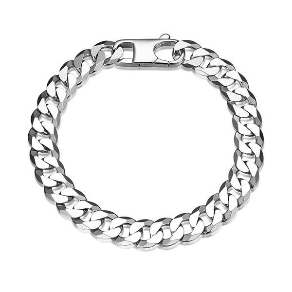 Sterling silver CJ Ethos ITALIAN CHAIN rhodium plated flat curb chain