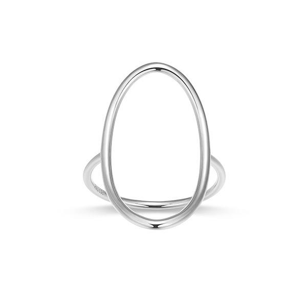 RR4ATSXA0-W-8 Sterling Silver Open Oval Frame Ring Size 8