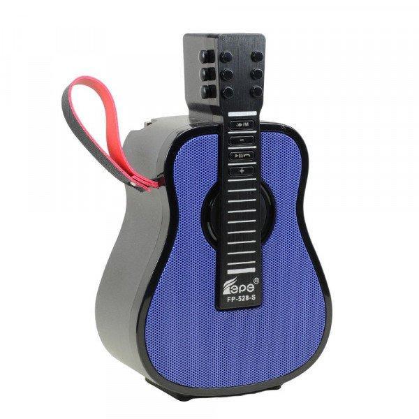 Portable Guitar-Shaped Bluetooth Speaker with Solar Charging and LED Light KIFP528S for Universal Cell Phone And Bluetooth Device - Navy Blue