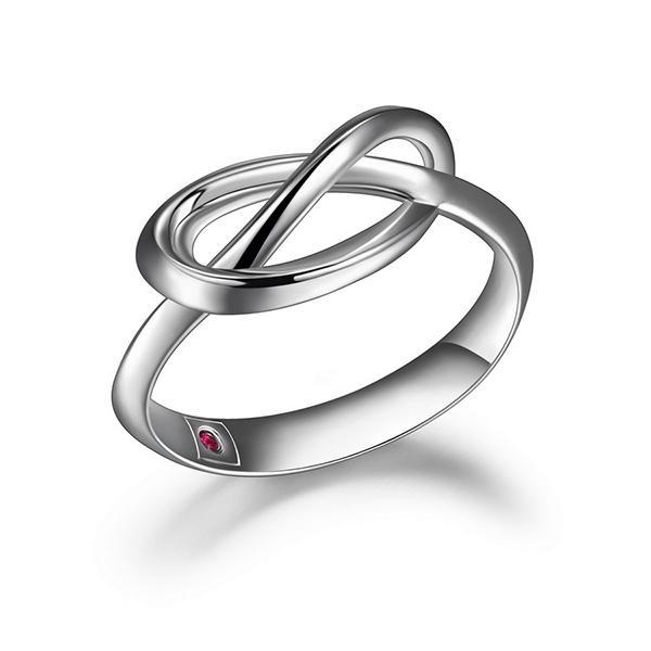 RR4LA5NA0-W-7 Sterling Silver Love Knot Ring Size 7