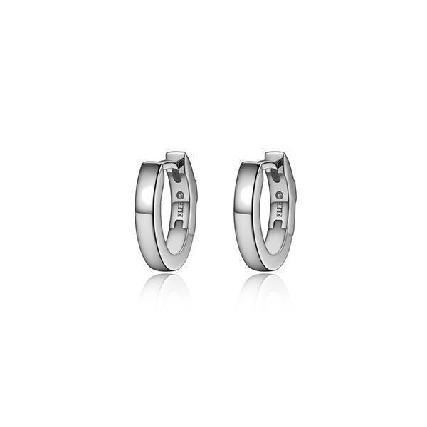 ER2LC96-W "Hoops" Sterling Silver Mini 13x11MM Hoop Earrings