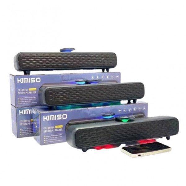 Latest Boombox Strip Speaker: TWS, Strong Build, Cool Illuminating Light KIKMS-185 for Universal Cell Phone And Bluetooth Device - Black