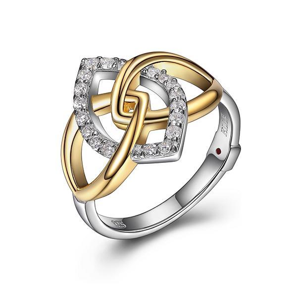 RR4LA9600-2T-7 Sterling Silver Two Tone Marquis Shaped Ring Size 7