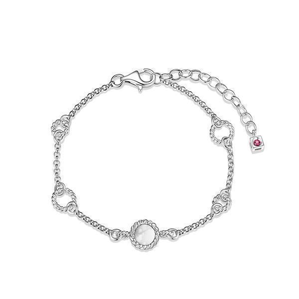 BR1LAL2-W "Nautical" 6mm Howlite with Rope Link Bracelet