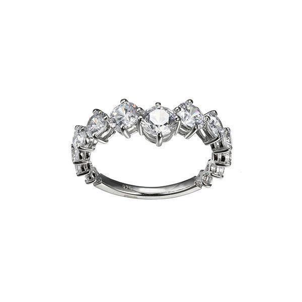 Diamondlite Cubic Zirconia Modern Cascade Ring - Size 7 - Silver