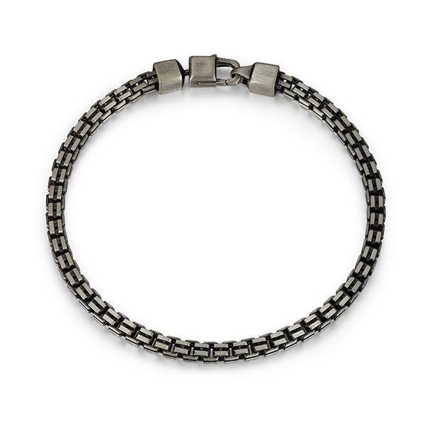 Sterling silver CJ Ethos ITALIAN CHAIN gun metal 3.75mm franco bracelet