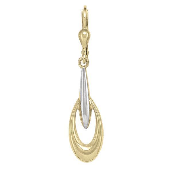 10K Gold and Silver Drop Earrings