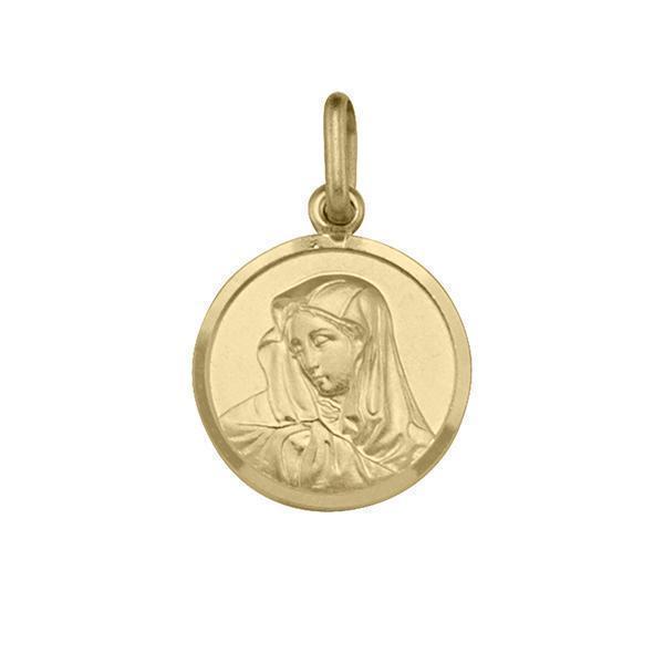 18K Gold Madonna Pendant - 18KY