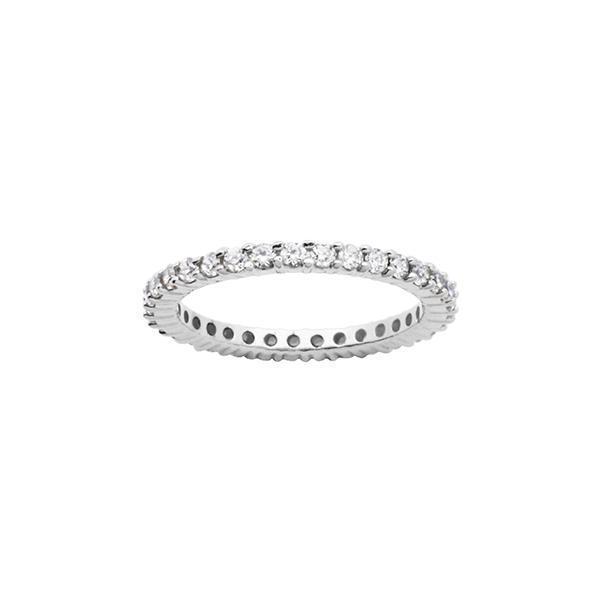 Cubic Zirconia Thin Eternity Band in sterling silver - Silver - Size 7