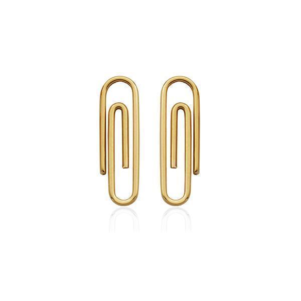 CJ Steelx Paperclip Stud Earrings - Gold