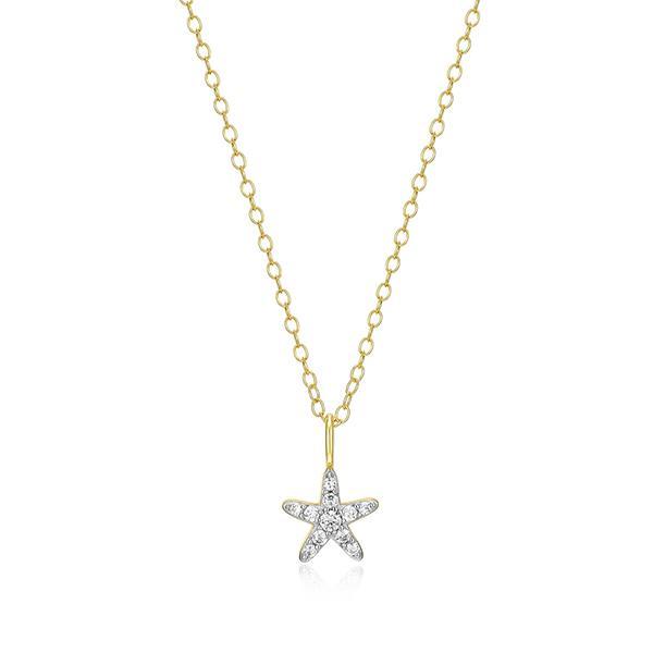 CJ Monte sterling silver lab­created diamond starfish necklace