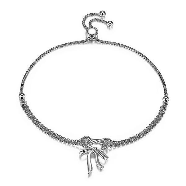 BR1LAC3A-W-9 Ribbon Corset Bolo Bracelet Size 9