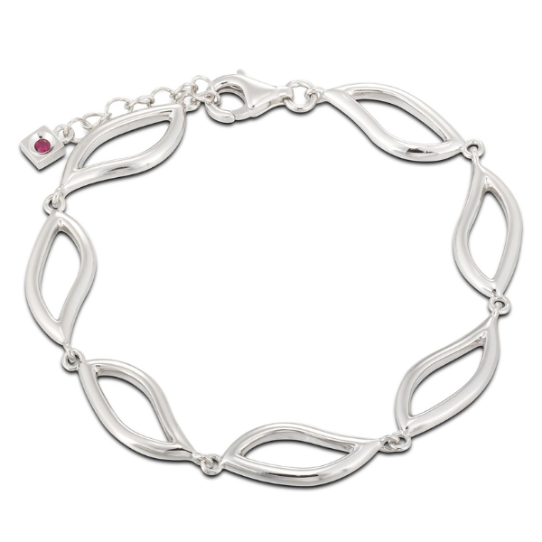 BR1L928A-W-6.5 Waves Wave Link Bracelet Size 6.5