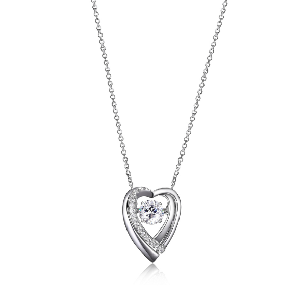 NR0LBFH0-W Amour Cubic Zirconia Heart Necklace