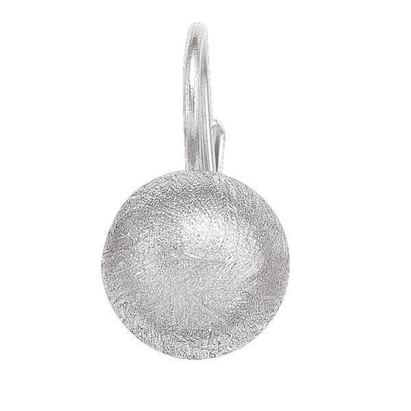 14K Silver Sphere Shaped Drop Earrings