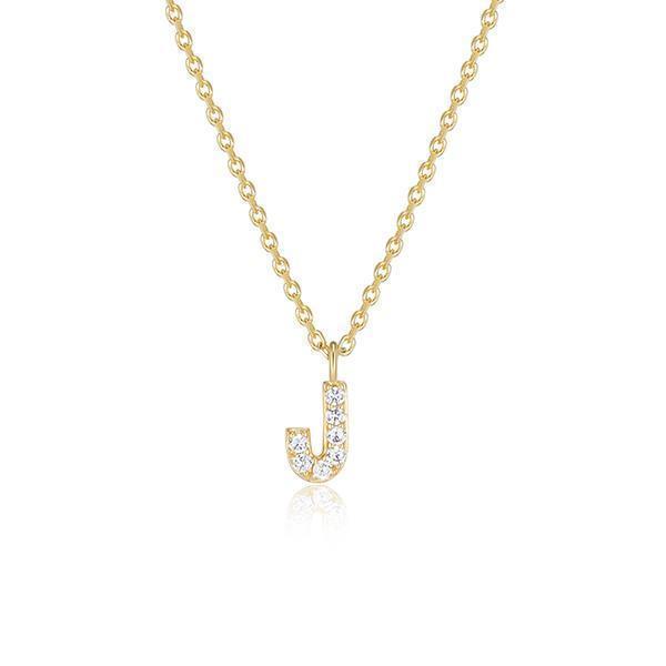 Diamondlite Cubic Zirconia Mini Initial J Necklace - Gold