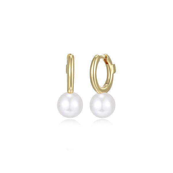 E32LCNW-Y "Simpatico" 12mm Huggie Hoop with Pearl Earrings
