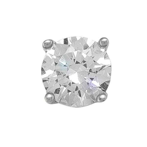 10K Silver Cubic Zirconia Stud Earrings
