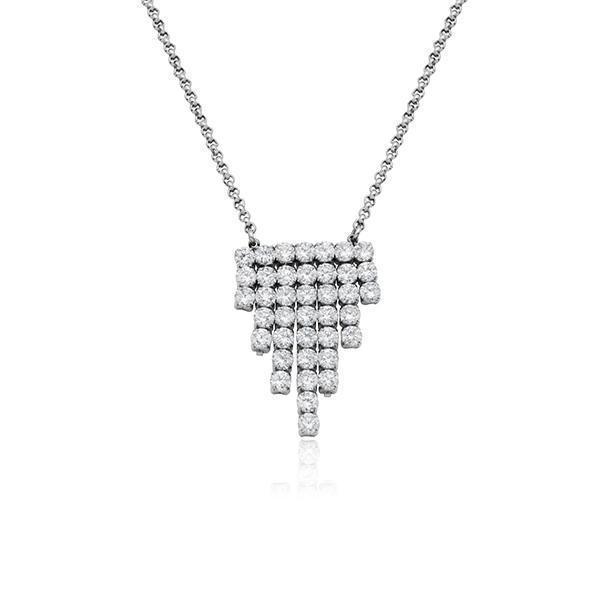 CJ Steelx 3mm CZ Cascading Necklace - Silver