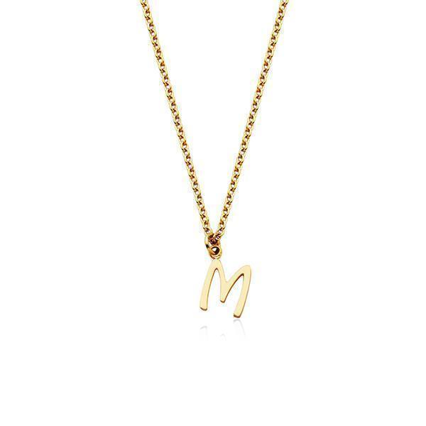 CJ Steelx Carded Letter "M" Necklace - Gold