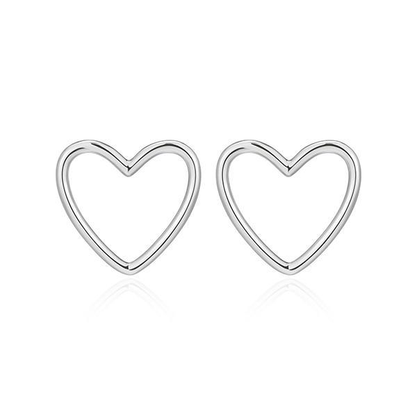 ER2AWCVA0-W Sterling Silver Open Heart Std Earrings