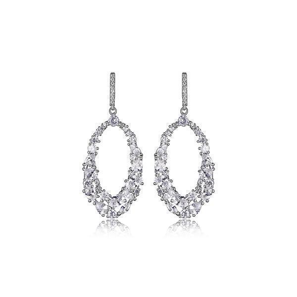Diamondlite Cubic Zirconia Red Carpet Collection Oval Statement Earrings - Silver
