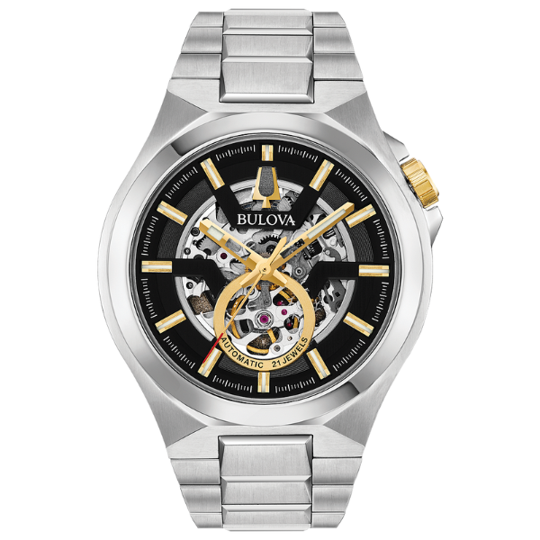 98A224 Maquina Skeleton Dial Automatic Men Watch