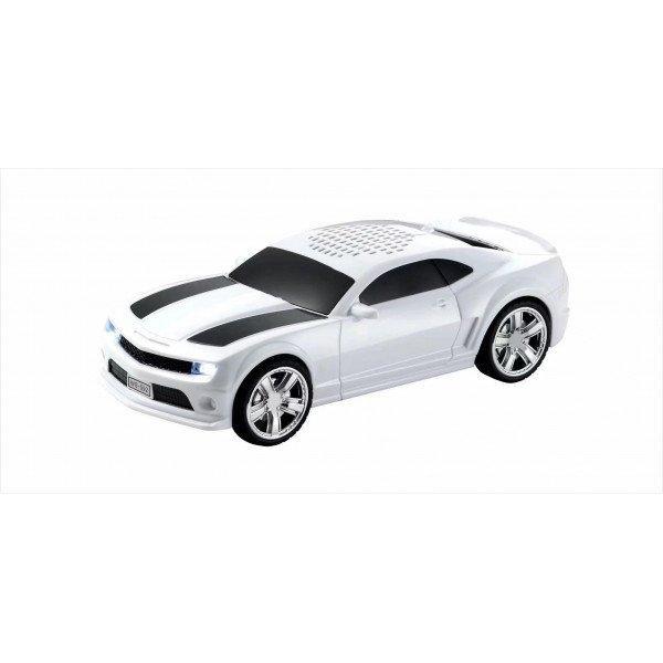 American Race Car Coupe Design Best Surround Sound Portable Bluetooth Wireless Speaker with LED Lights KIWS592 for Universal Cell Phone And Bluetooth Device - White