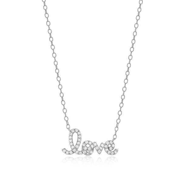 CJ Monte sterling silver lab­created diamond love necklace