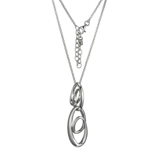 NR0LBH3A-W Eternity  Double Twirl Pendant Necklace
