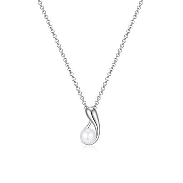 NR0LBQ8-W "Caramel" Pear Shape and 6-6.5mm Pearl Necklace