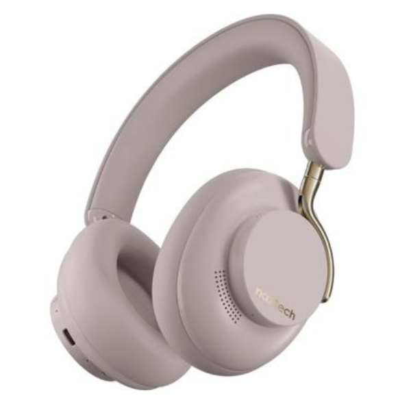 MS53818 Bluetooth Headphones WHITE ANC Aura 360 Over the Ear Extra Deep Memory Foam Deep Rich Bass Dual Mics 3.5mm Aux Cable Titanium Coated Drivers