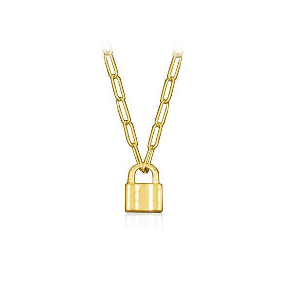 CJ Steelx Lock Pendant - Gold