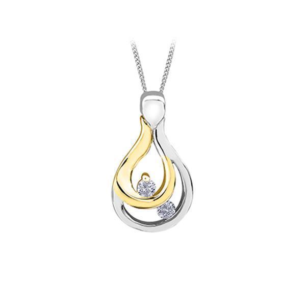 Diamond Pendant in 10K Gold (0.05 CT. T.W.) - Silver and Gold