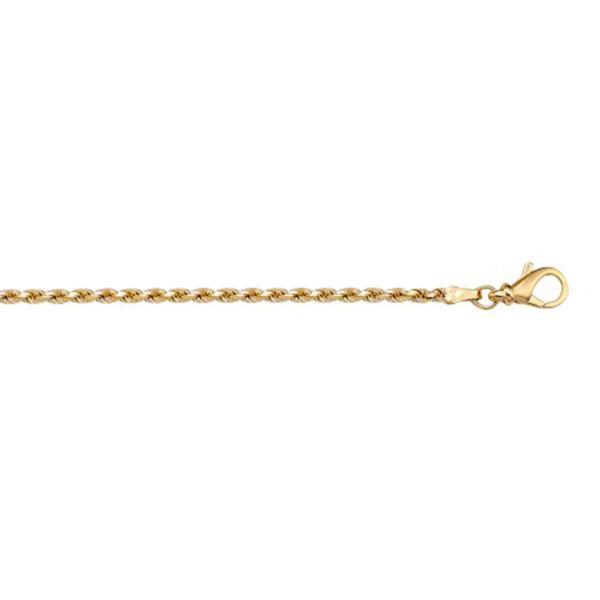 14K Gold Solid Rope 7" Bracelet