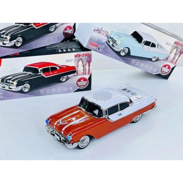 1958 Chevy-Inspired Vintage Car Design Bluetooth Speaker with LED Lights Portable Audio KIWS598 for Universal Cell Phone And Bluetooth Device - Orange
