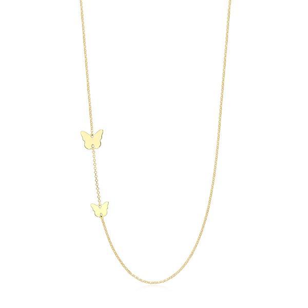 N30ADHHA0-Y-15 Sterling Silver Whimsical Butterfly Necklace Size 15