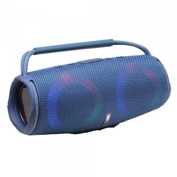Portable Drum Style Bluetooth Speaker with Handle - Wireless Outdoor Sound System with Multi-Function Features KICHARGE7S for Universal Cell Phone And Bluetooth Device - Blue