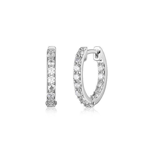 Diamondlite Cubic Zirconia 16mm In-and-out Hoop Earrings - Silver