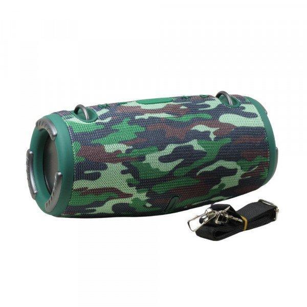 Xtreme3 Drum Style Outdoor Carrying Strap Wireless FM Radio Bluetooth Speaker for Universal Cell Phone And Bluetooth Device - Camo