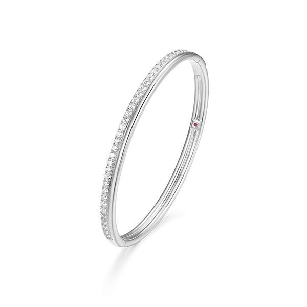 BR1LAPS0-W-6.75 Goddess Cubic Zirconia Double Row Bangle Size 6.75