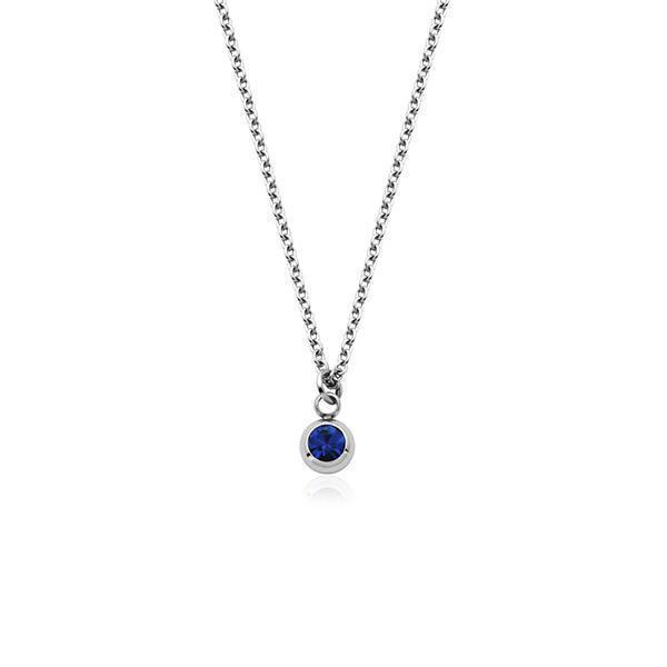 CJ Steelx Carded  "September" Sapphire Crystal Necklace - Silver